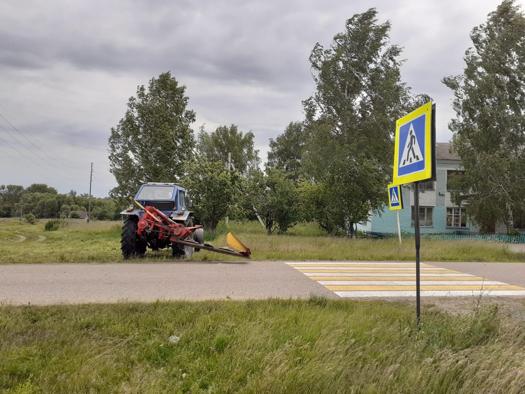 Обкос травы на территории с. Ямщина.