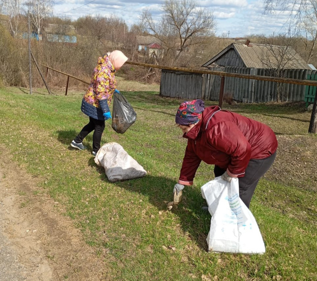 Субботник по уборке мусора и сухой травы в с. Челмодеевский Майдан.